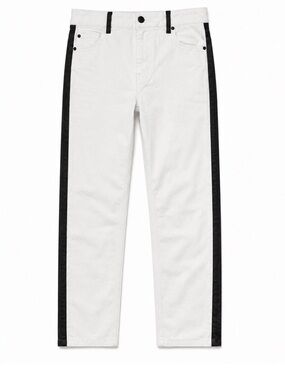 Adam Levine The Skinny White Jeans w/ Black Side Stripe 11/12 Stretch Pants